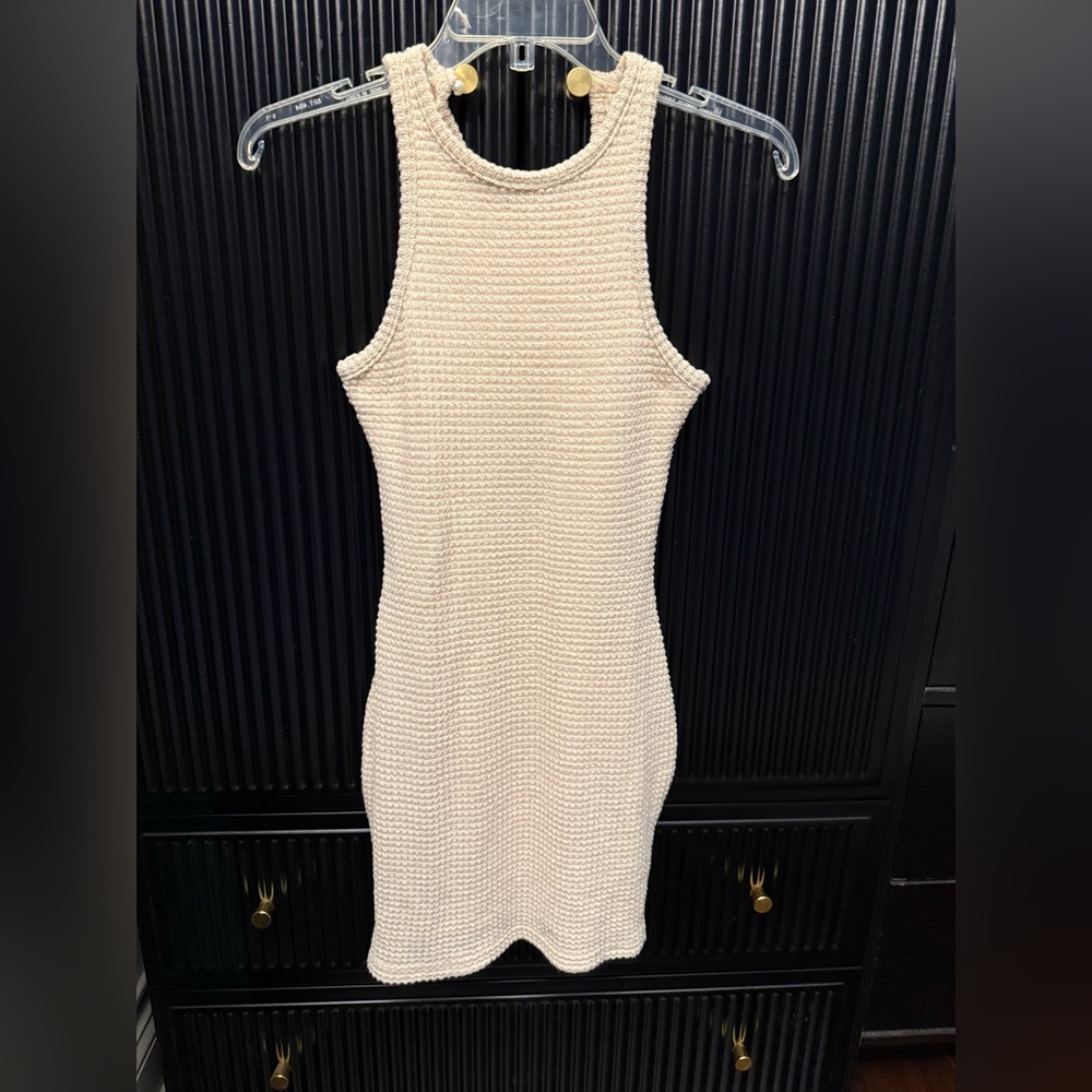 Elegant Cream Sleeveless Dress